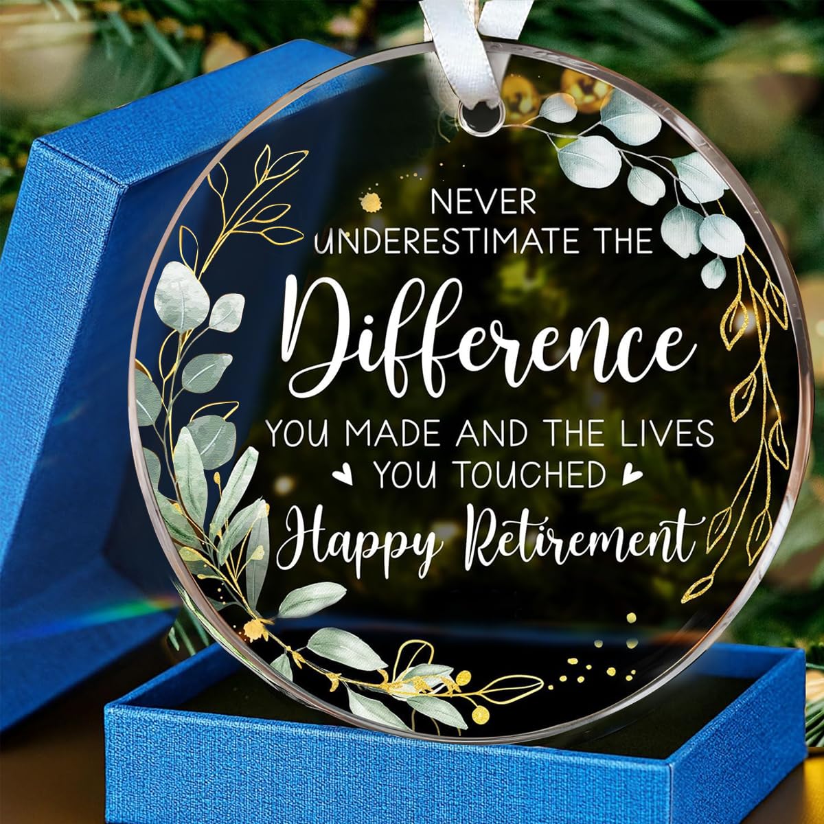 HASTHIP Retirement Gifts for Men and Women featuring 3.54 in Acrylic Ornament with Gift Box | Wall Hanging Keepsake for Coworker or Teacher