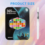 HASTHIP Watercolor Paint Set for Students and Artists with 24 Colors in Metal Box | Includes Brush Pen