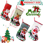 HASTHIP Christmas Stockings Set of 4 for Home Decor featuring 13 in Linen Fabric | Cute Elk Snowman and Santa Designs