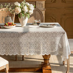 HASTHIP Dining Table Cover for 6 Seater with 55x78 in Waterproof Design and Lace Floral Fabric | Easy to Clean Dining Room Decor