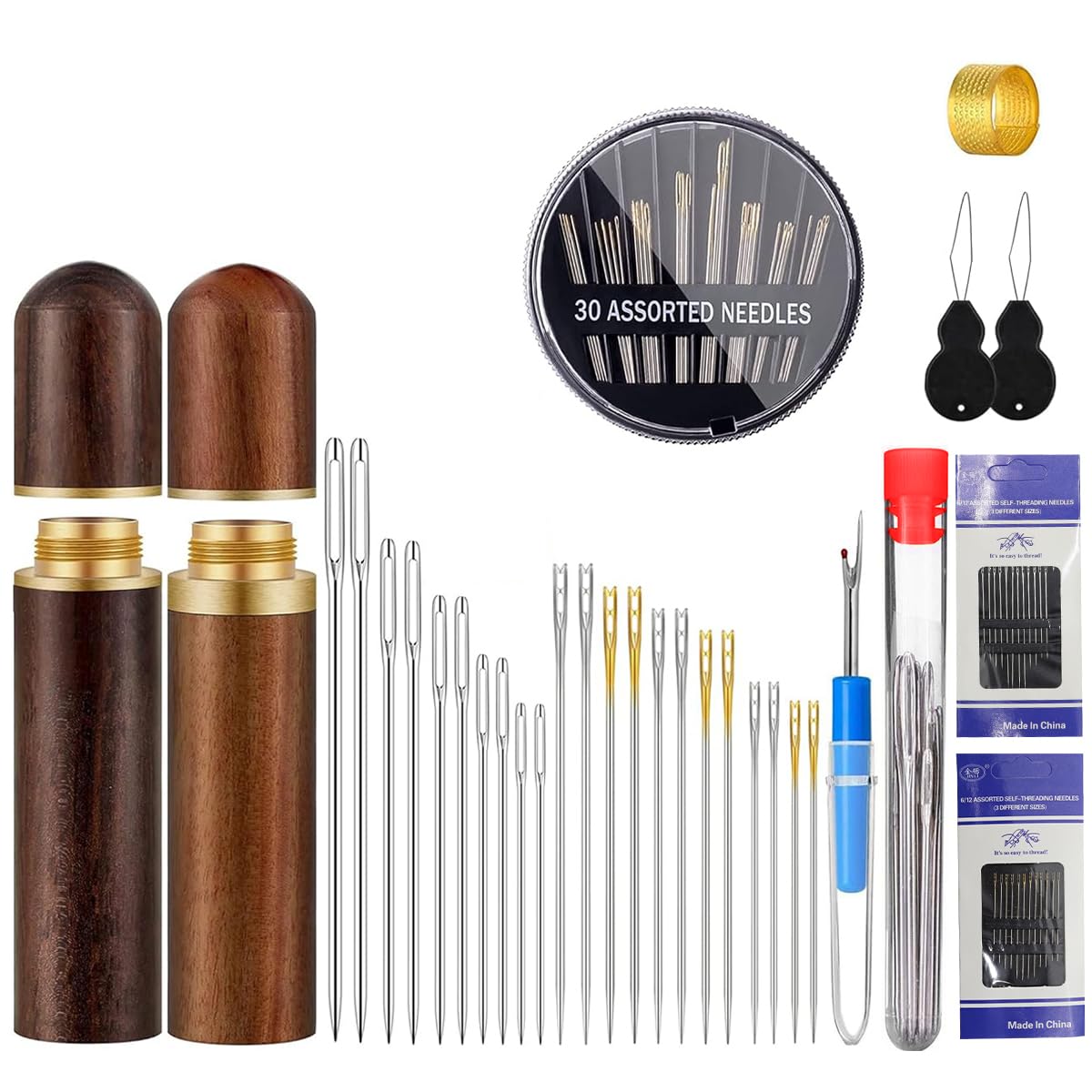 HASTHIP Hand Sewing Needles Set for DIY Crafts with 85 pcs and Self Threading Design | Stainless Steel