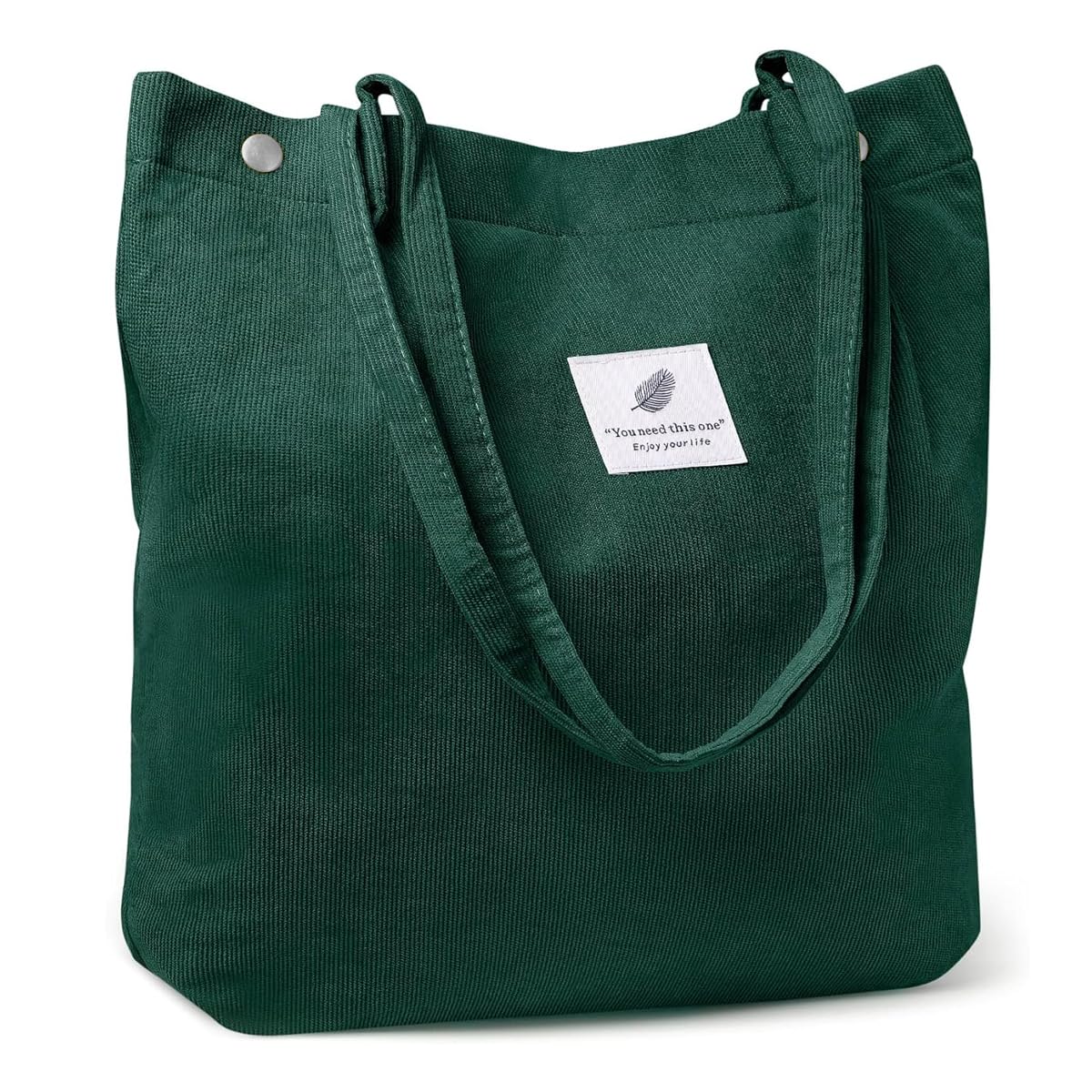 HASTHIP® Bolso de Mano para Mujer de Pana con Gran Capacidad,Bolsa Tote Corduroy con Bolsillo Interior,Bolso Hombro Casual para Escuela Trabajo Viajes Compras y Uso Diario