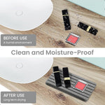 HASTHIP® Set of 2 Diatomite Soap Dishes with Drain, Water Absorbent Non-Slip Bathroom Tray, Fast Drying Rectangle Coaster for Sink, Shower, Kitchen Counter, Travel & Toiletries (Grey)