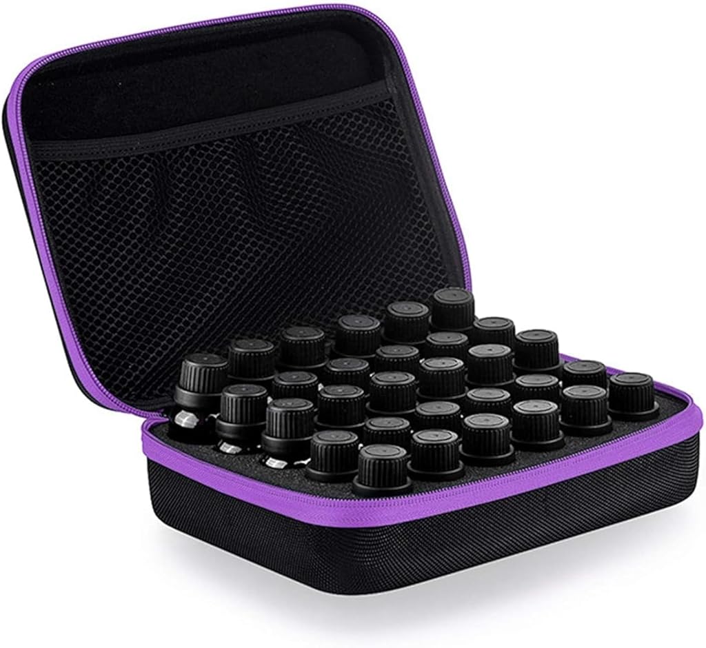 HASTHIP® Caja Organizadora de Aceites Esenciales de Madera – Estuche Portátil para 10ml 15ml Botellas,Almacenamiento Transparente y Duradero,Ideal para Hogar Spa y Viaje Exhibidor