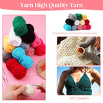 HASTHIP Crochet Kit for Beginners with 130 Pieces and Full Size Hooks | Color Yarn Set
