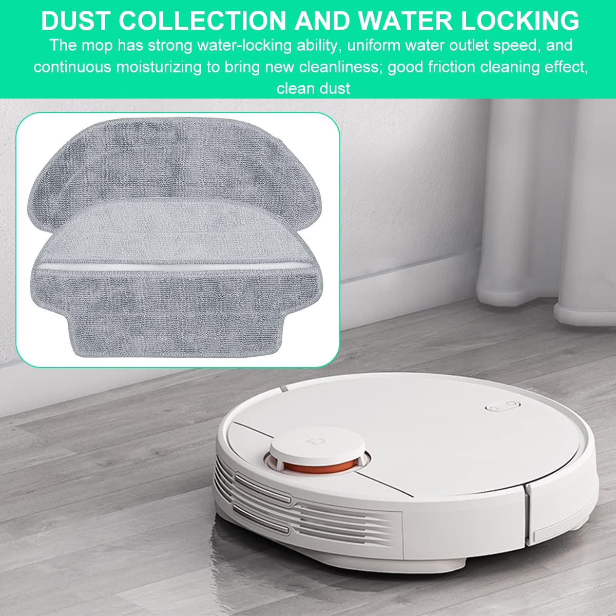 HASTHIP Accessories Compatible with Mi Robot Vacuum Mop P featuring 2 pcs mop cloth pads | washable eco friendly fabric for efficient cleaning