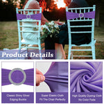 HASTHIP Chair Sashes for Wedding Banquet and Party featuring Tie Free Spandex Bands 20Pack Purple