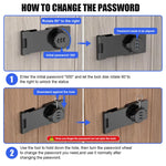 Household Cabinet Password Hasp Locks, Cabinet Door Combination Lock, Door Security Slide Latch Lock for Small Doors, Cabinets, Barn Door, Bathroom, Outdoor, Garden (Black)