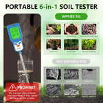 HASTHIP® 6-in-1 Digital Soil Tester with pH Meter, Moisture Sensor, Sunlight, Temperature, Humidity & Fertility Reader, Rotating Backlight LCD Display, Soil Test Kit for Gardening, Farming, Plant Care