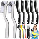 HASTHIP® 11Pcs Crevice Cleaning Brush Set, Hard Bristle Cleaning Supplies for Kitchen, Bathroom, Corner, Grout, Sink, Cup, Teapot, Bottle