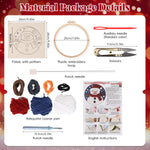 HASTHIP Embroidery Kit for Beginners with 7.8 in Hoop and Yarn for Kids and Adults | DIY Snowman Holiday Craft