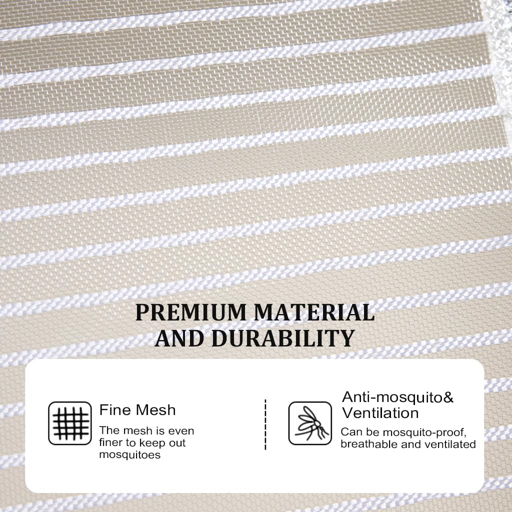 HASTHIP Screen Magnetic Mosquito Net for Door 39.37x 82.68 in with Auto Close Magnets | Coffee Patchwork Polyester Mesh Curtain