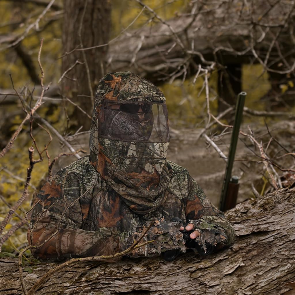 HASTHIP Bee Suit for Camping and Jungle Work with Ventilated Hood | Woodland Camo XL XXL