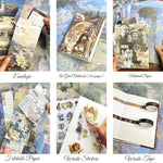 HASTHIP Scrapbooking Supplies Kit for DIY Journaling with 232 pcs set and A6 Grid Notebook | Vintage Paper Stickers Gift for Teen Girls and Adults