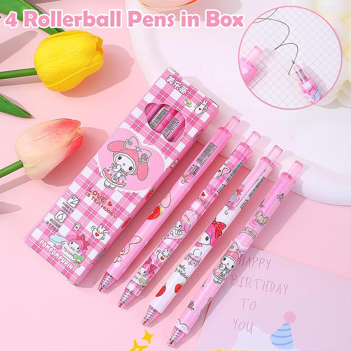 HASTHIP Melody School Supplies Set for Girls with Notebook Pens Stickers and Pouch | Cute Gift Idea