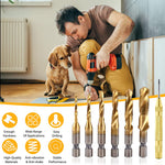 HASTHIP Drill Tap Bit Set for Metal | 7 Pcs M3-M10 with 1/4 in Hex Shank and HSS 4341