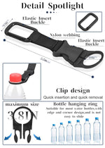 HASTHIP® 1PC Bottle Buckle Clip Hanging Portable Water Ring Holder Keychain Mineral for Backpack Belt Nylon Webbing Strap Outdoor Tactical Camping Hiking - Black
