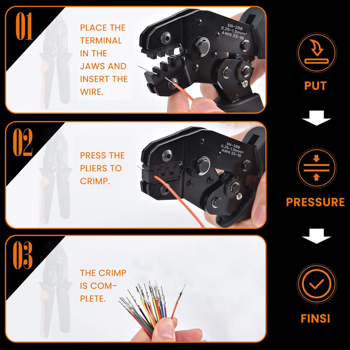 HASTHIP Wire Crimping Tool Set with 3100 pcs Dupont Connectors and Ergonomic Handle | for 23–16 AWG 0.25–1.5 mm² Electrical Projects
