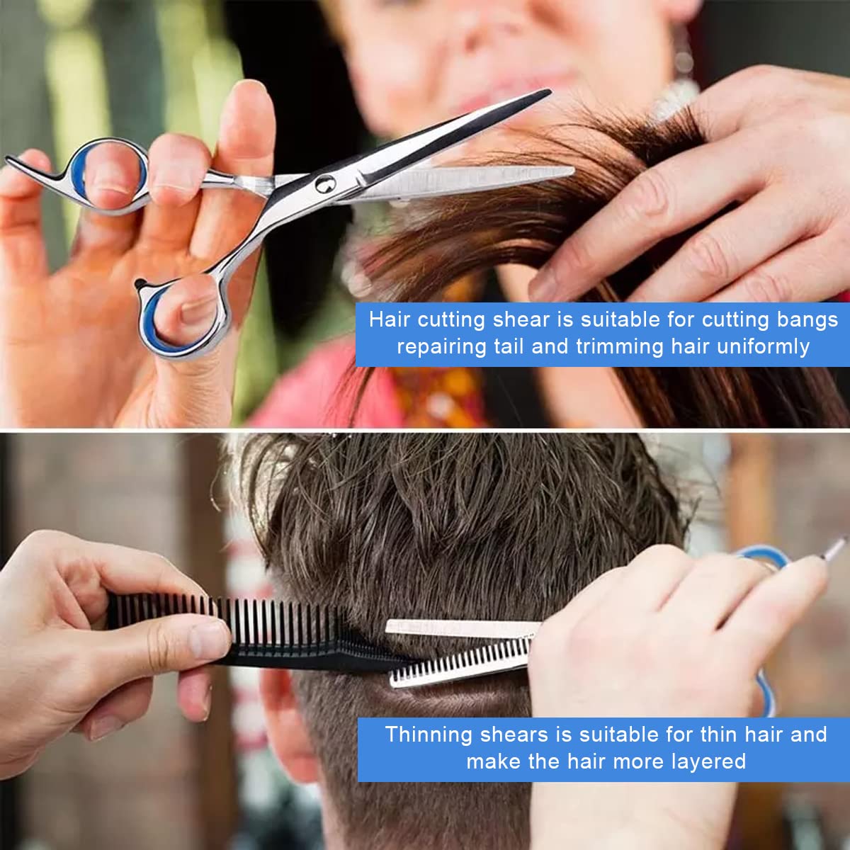 MAYCREATE® Scissors for Hair Cutting Kit Professional Hair Dressing Scissors Barber Salon with Storage Case, Hair Cutting Thinning Scissors Full Set for Men Women Adult Kids