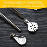 HASTHIP 7-Inch Stainless Steel Reusable Smoothie Straws with Scoop Heads (2-Pack)