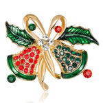 HASTHIP Christmas Brooch for Festive Outfits with Rhinestone Bell Design and Alloy Build | Gift for Women and Men