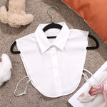 ZIBUYU® Women Detachable Collar White Cotton Half Shirt Detachable False Shirt Collar Women and Girls (Free Size)
