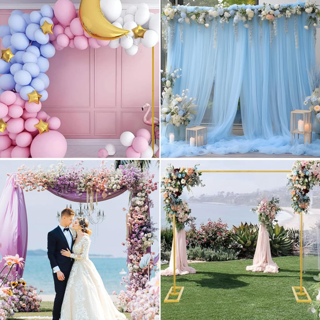 HASTHIP® Heavy Duty Backdrop Stand 9.85x9.85ft Adjustable Photography Background Support System with Carrying Bag, Photo Video Studio Banner Stand Kit for Wedding Parties Events Decoration