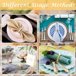 HASTHIP Napkin Rings for Dining Table featuring Golden Semicircle Design and 24PCS Set