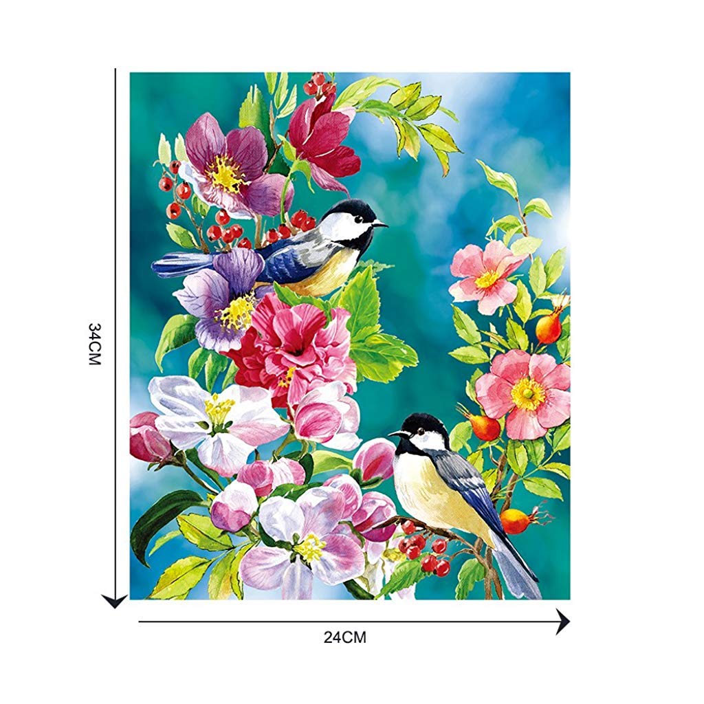 Supvox DIY 5D Diamond Painting by Number Kits Full Drill Rhinestone Embroidery Cross Stitch Pictures Arts Craft for Home Wall Decor,11.8x15.8In (Color 5)