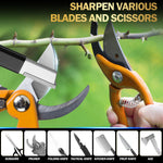 HASTHIP® Garden Tool Sharpener,Pocket Carbide Shear & Scissor Sharpener,Portable Knife & Pruner for Gardening Camping Outdoor Use