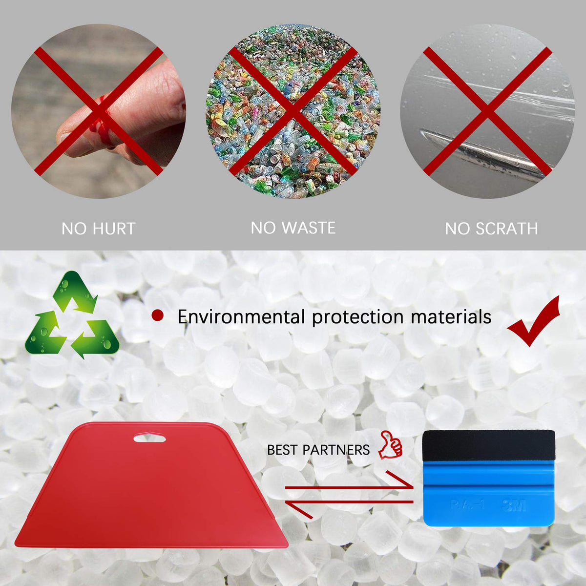 HASTHIP® Kit de Herramientas para Papel Tapiz y Vinilo 10Pcs,Raspador de Plástico con Cuchilla,Cortador y Repuestos Herramienta Alisado para Paredes Envoltura Coche Películas
