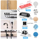 HASTHIP Cable Organizer Kit for Home and Office with 173 pcs and Self Adhesive Clips | PET Cable Sleeves and Ties
