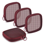 HASTHIP® 4 Piezas Bolsas de Maquillaje de Malla Pequeñas con Cremallera para Mujeres,4.7'' Cuadradas,Bolsa Cosméticos Nailon Duradera Organizador Mini para Dinero y Accesorios