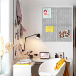 HASTHIP® 6Pcs Felt Bulletin Board Vision Board,30x30cm Self-Adhesive Wall Boards with 50pcs Drawing Pins,Felt Message for Paste Notes Photos Schedules (Grey)