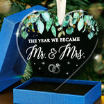 HASTHIP Wedding Gifts for Couples featuring 3.07×2.95 in Heart Glass Ornament | 2025 Newlywed Keepsake