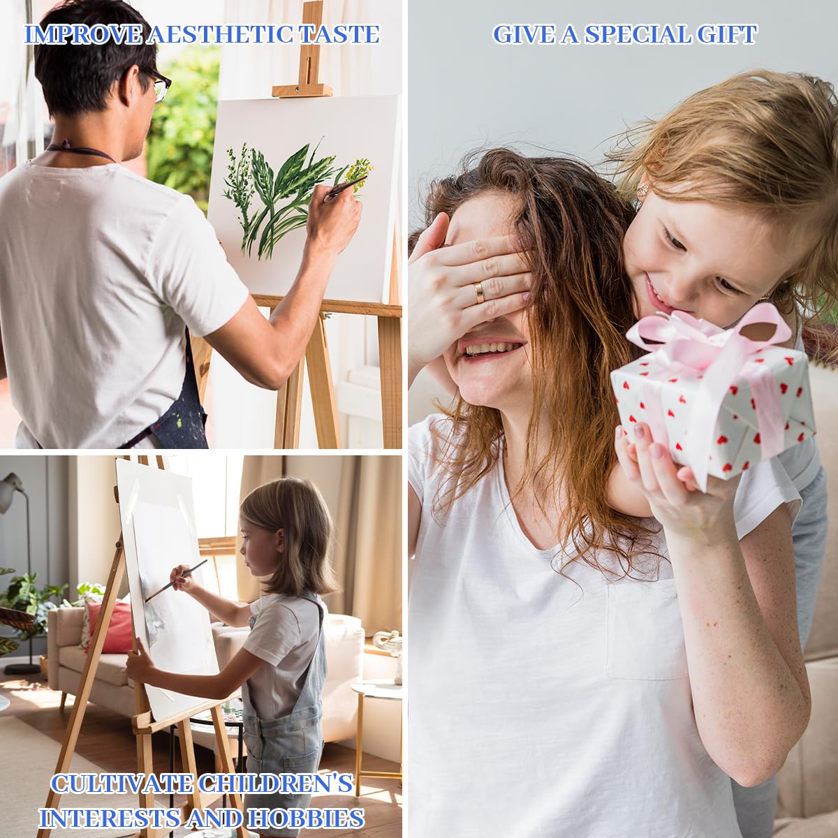 HASTHIP Paint by Numbers Kit for Adults and Kids with Brushes and Pigments 40x50cm | Retro Wildflower Bouquet Canvas Art Set