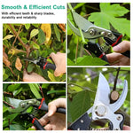 HASTHIP Gardening Cutter Tool Kit with 5 Pcs SK5 Steel Blades and Ergonomic Handles for Home Garden | Includes Pruning Shear and Saw
