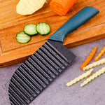 HASTHIP Crinkle Cutter Knife Set for Potatoes and Vegetables with Ergonomic Handle | 3 PCS Stainless Steel Wave Blade