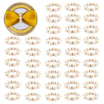 HASTHIP® 6Pcs Gold Napkin Rings Delicate White&Gold Beaded Buckles for Party Dinner Table Decor and Daily Use