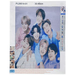 HASTHIP BTS 5D Diamond Painting Kit for Wall Decoration 11.8x15.7 in with Full Drill | Gift for Fans