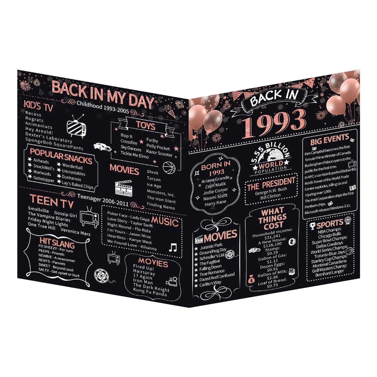HASTHIP Birthday Card for 30th Birthday Decorations for Women and Gifts for Her | Back in 1993 Party Game Card