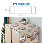 HASTHIP Refrigerator Cover for Double Door Fridge 26.3x55 in with Side Pockets and Tassel Design