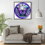 HASTHIP Butterfly 5D Diamond Painting Kit for DIY Home Wall Decor with Tools Blue Purple 14x14 in 3 pcs