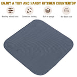 HASTHIP Dish Drying Rack for Kitchen Countertop with Removable Tray and Absorbent Mat | Prevents Water Stains and Keeps Dishes Hygienic