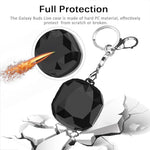HASTHIP® Fashion Hard Protective Case for Samsung Galaxy Buds 2/Pro/Live,Shockproof Diamond Geometric PC Cover,Separate Pieces Design with Keychain for Men Women Full Protection Not Galaxy