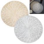 HASTHIP Placemats for Table Decoration with Anti Slip Strip Design 2pcs 38cm PVC Gold and Silver | Perfect for Dining and Banquets