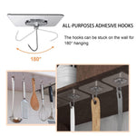 HASTHIP Stainless Steel Adhesive Wall Hooks for Home and Kitchen featuring 16 Pcs 4.5 x 2.5 cm Rustproof Design