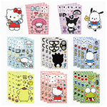 HASTHIP Kawaii Stickers Set 24 Pcs for DIY Sanrio Face Art with Waterproof PVC | Multicolor 10 cm