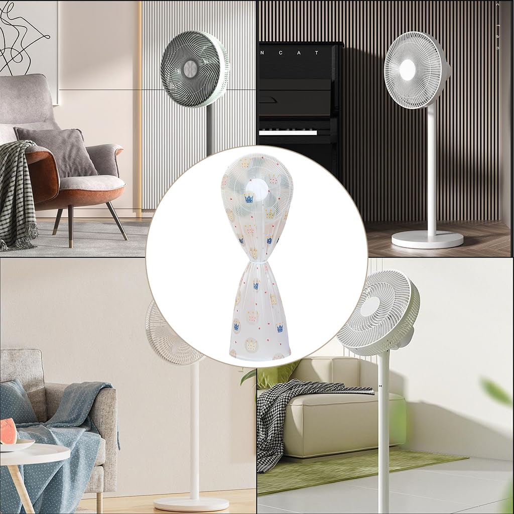 HASTHIP Floor Fan Dust Cover for Full 57 in Protection with PEVA Waterproof Material | Universal Fit and Easy Clean Design