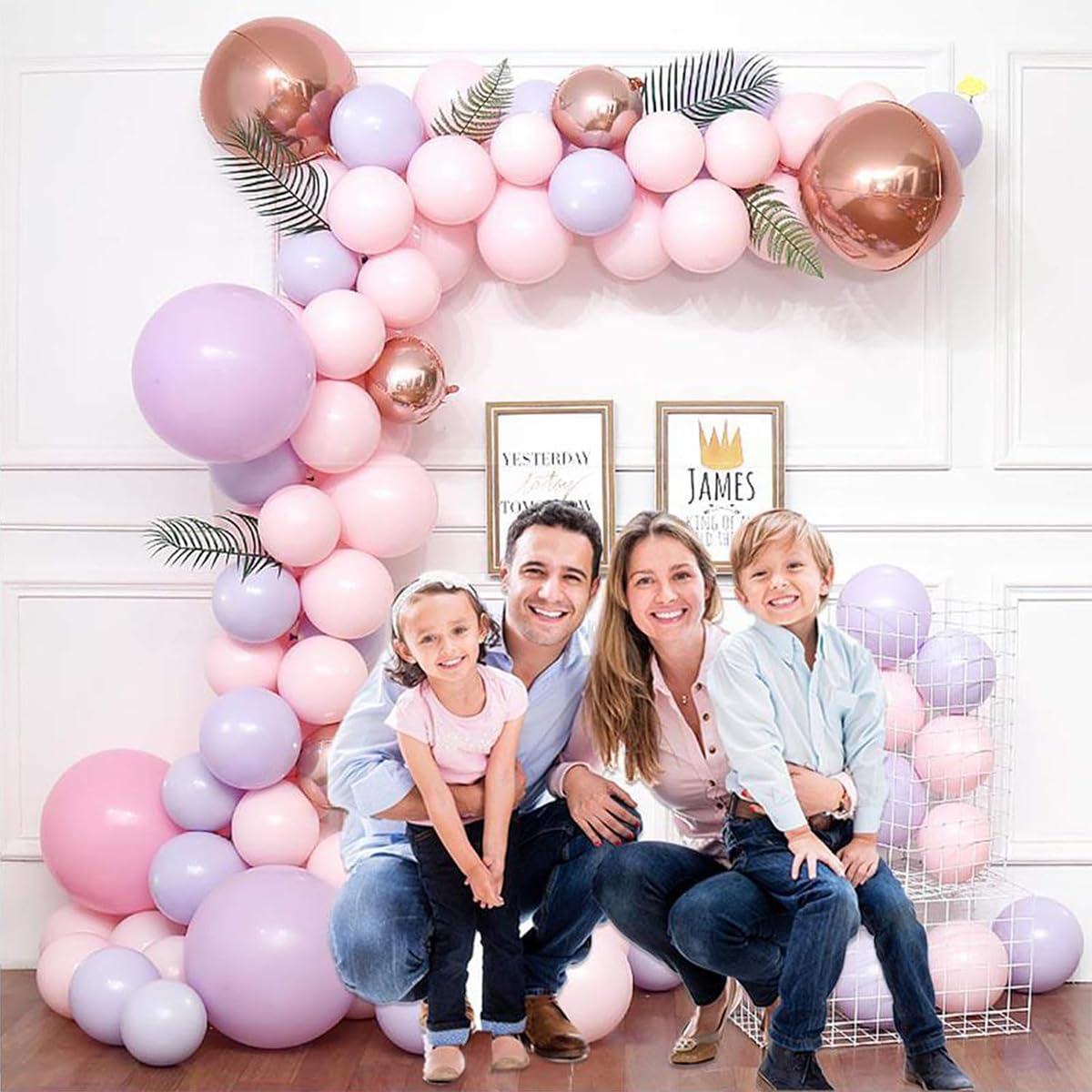 HASTHIP Balloon Decorating Strip Kit for DIY Arch Garland with 32Ft Tape & 300 Dots | Includes Tying Tools and Flower Clips